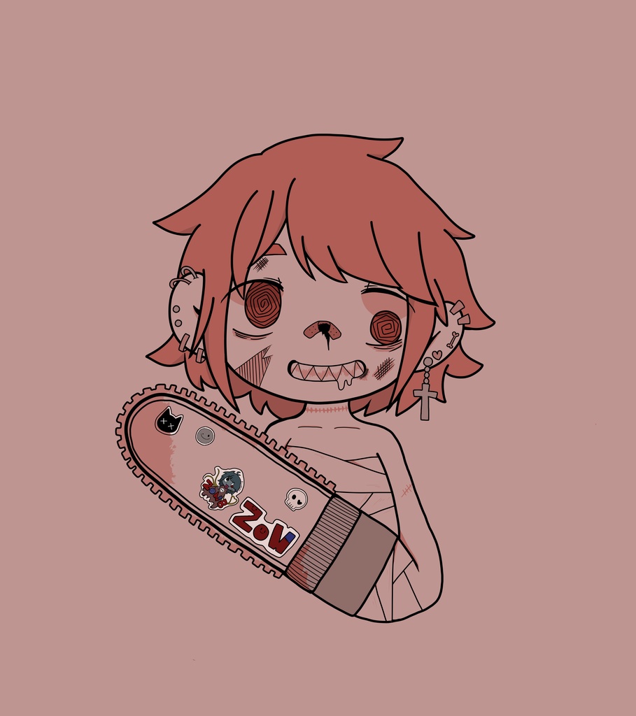 かわいいチェーンソーゾンB子Tシャツ