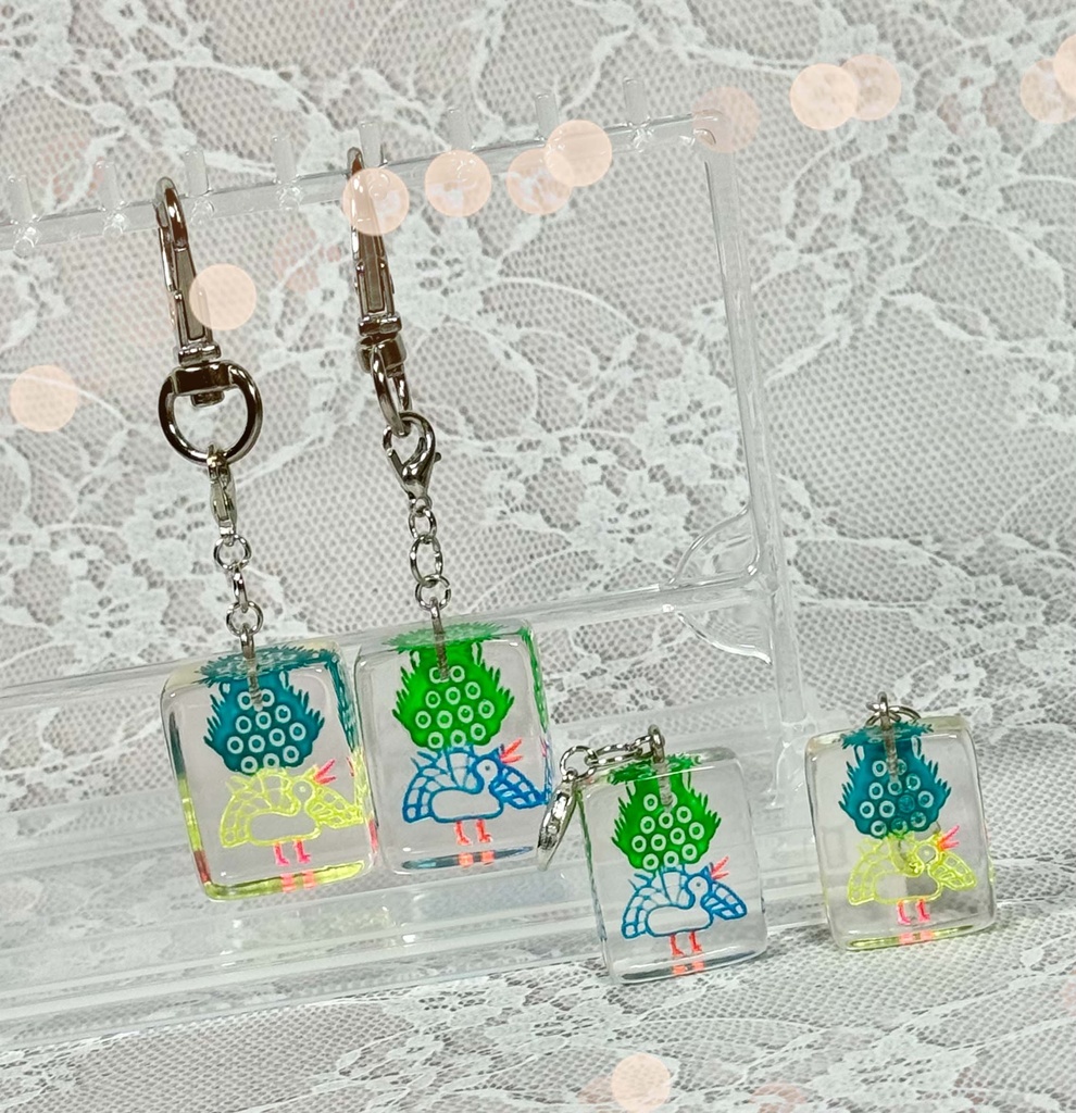 クリア蛍光いそこキーホルダー