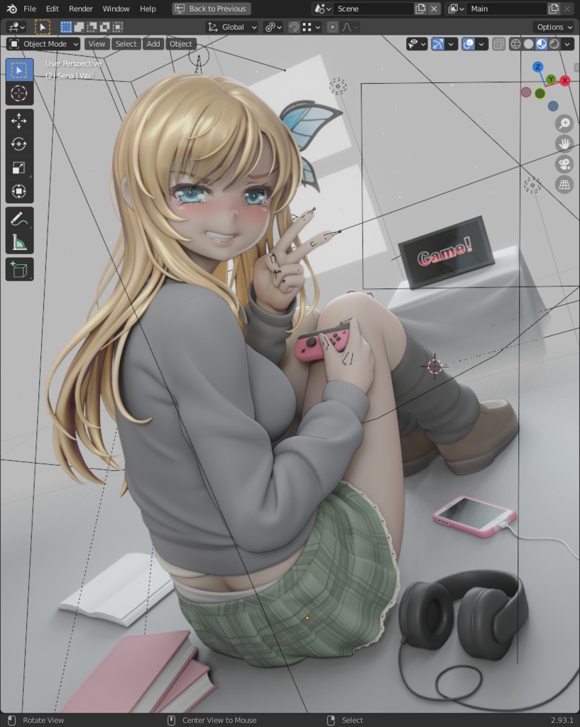 柏崎星奈 (Sena) (blend file)