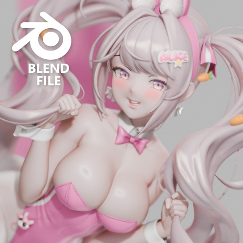 Alice Wonderland Bunny (blend file)