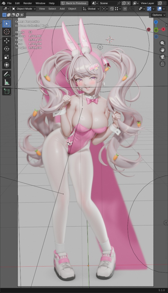 Alice Wonderland Bunny (blend file)