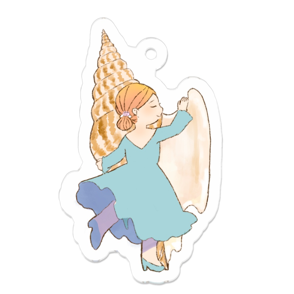 ヒメゴゼンソデと踊る少女のキーホルダー