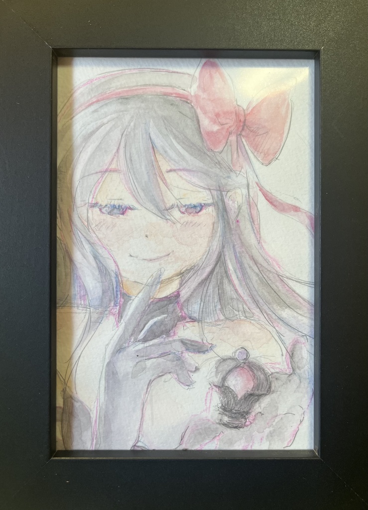 アナログ絵【悪魔ほむら】額装付き