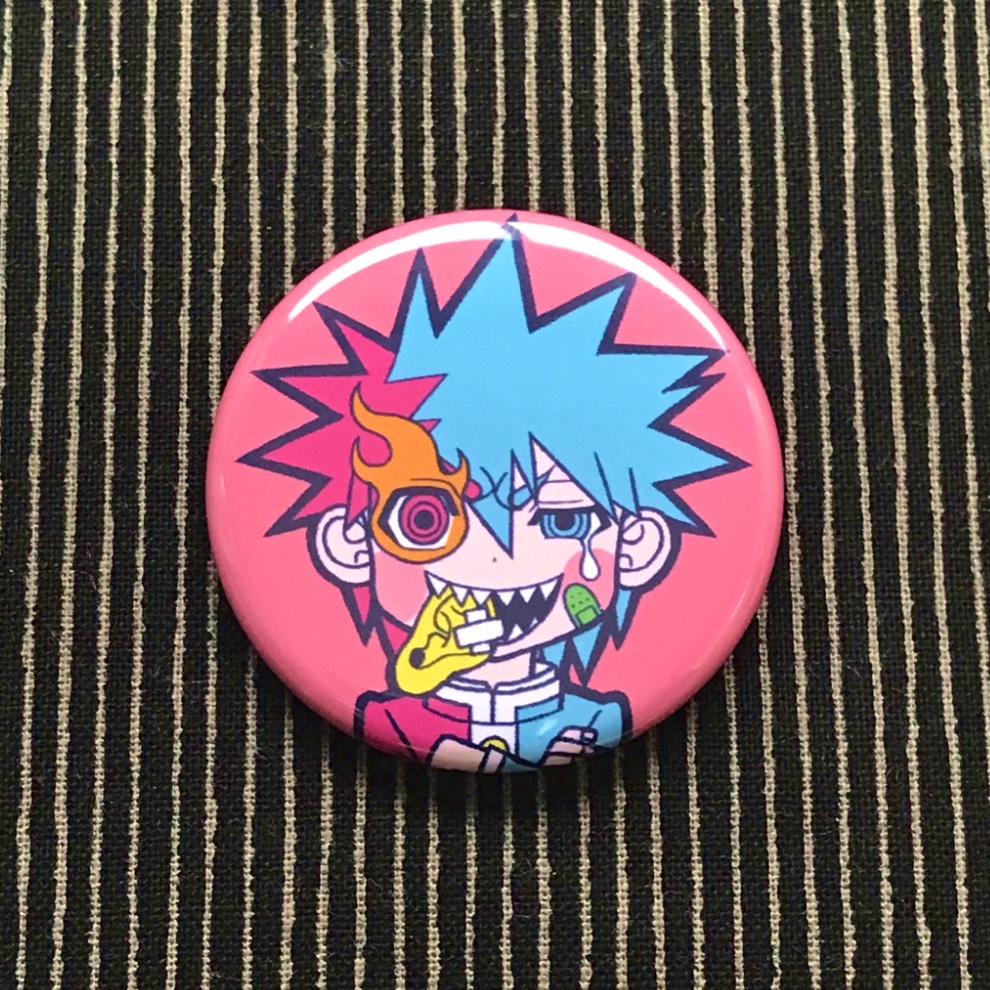 【青道アカト】アカトのどすこい缶バッジ!!ポップver.【元気がうるさい学徒VTuber】