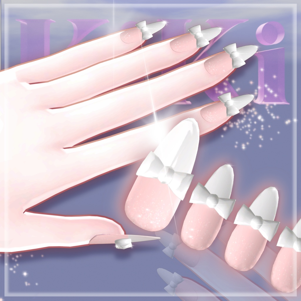 Free】 Basic Ribbon Nail 萌用 ネイルチップ (Moe,VRC