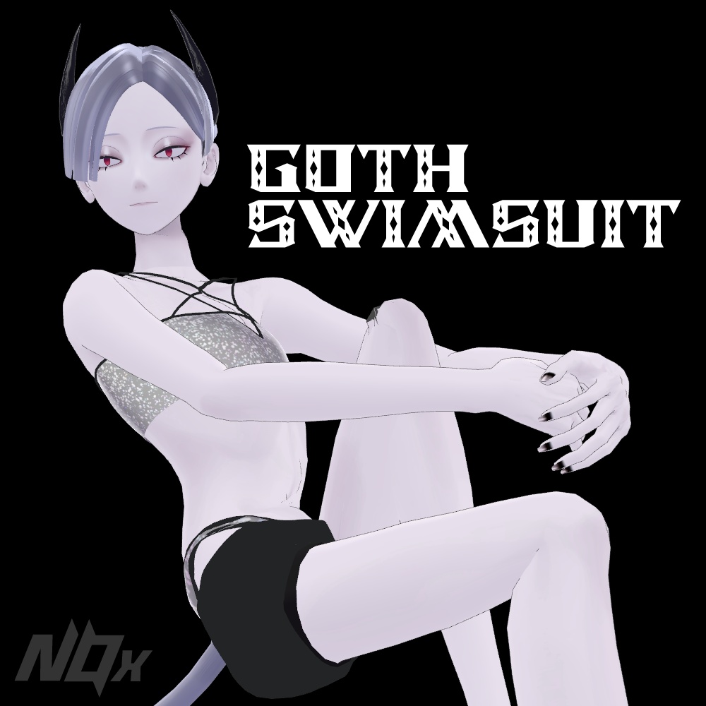 【無料/FREE】VRC想定衣装 GOTH SWIMSUIT【brochiManac対応】