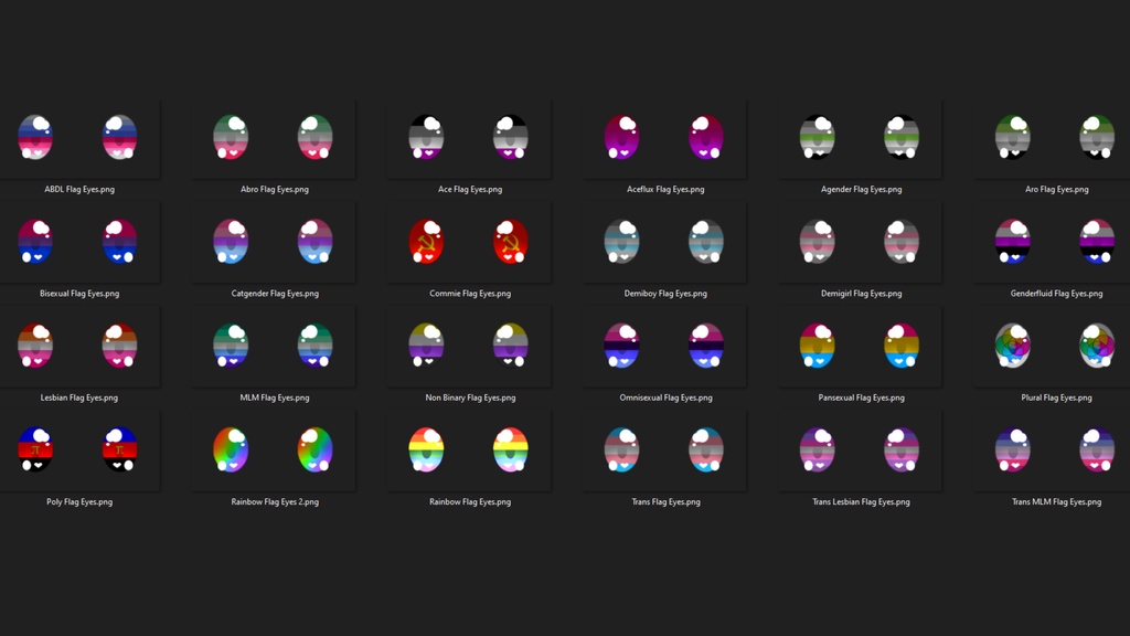 VROID LGBTQIA+ Pride Flag Eye Textures! 24 Eye Textures - VROID LGBTQIA +プライドフラッグアイテクスチャー! 24目のテクスチャ