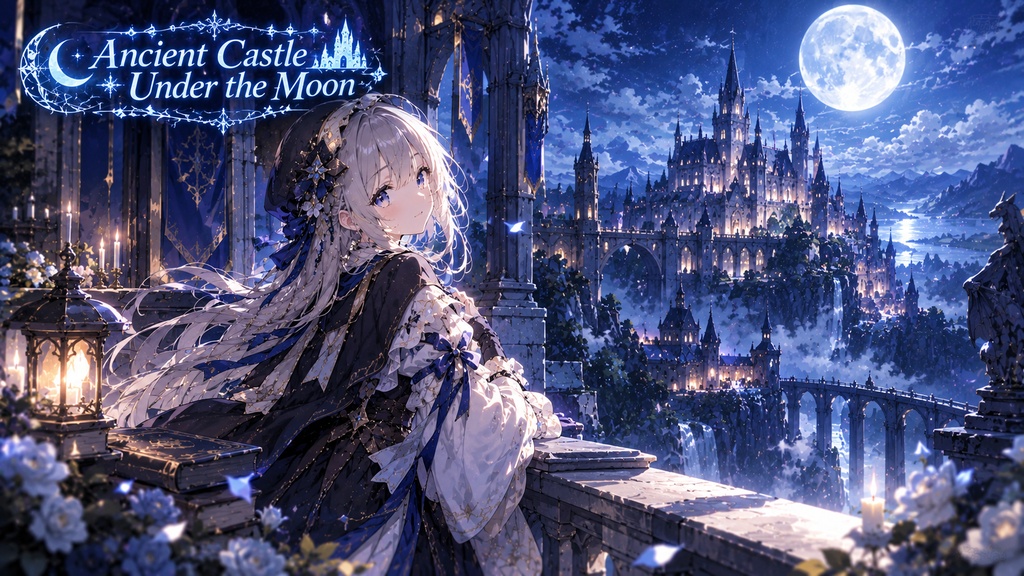 Ancient Castle Under the Moon