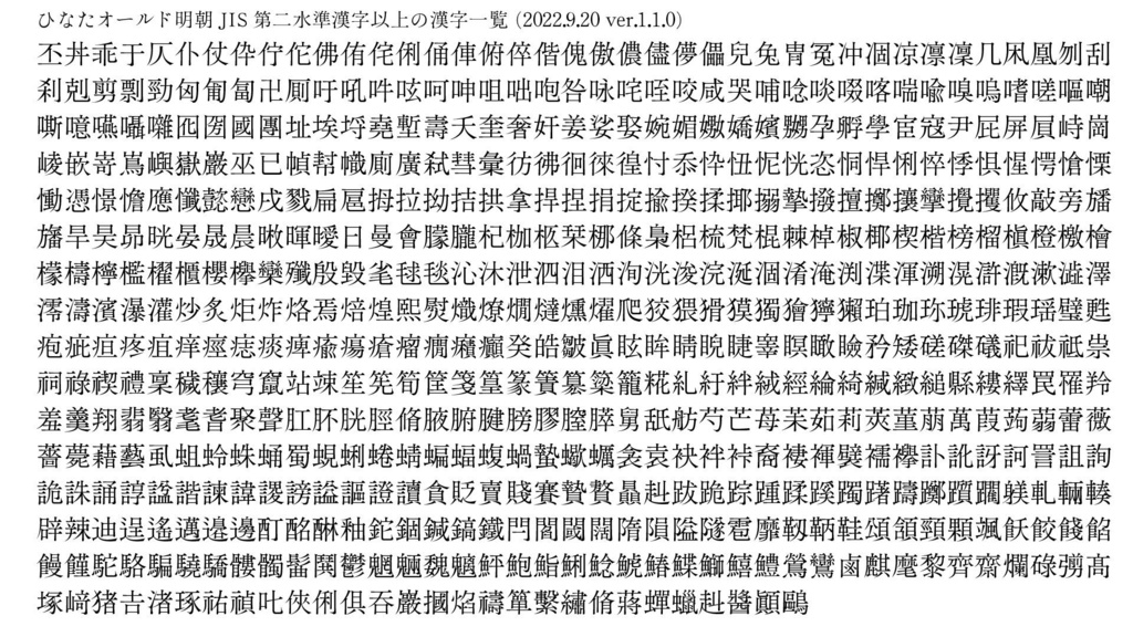 ひなたオールド明朝Regular