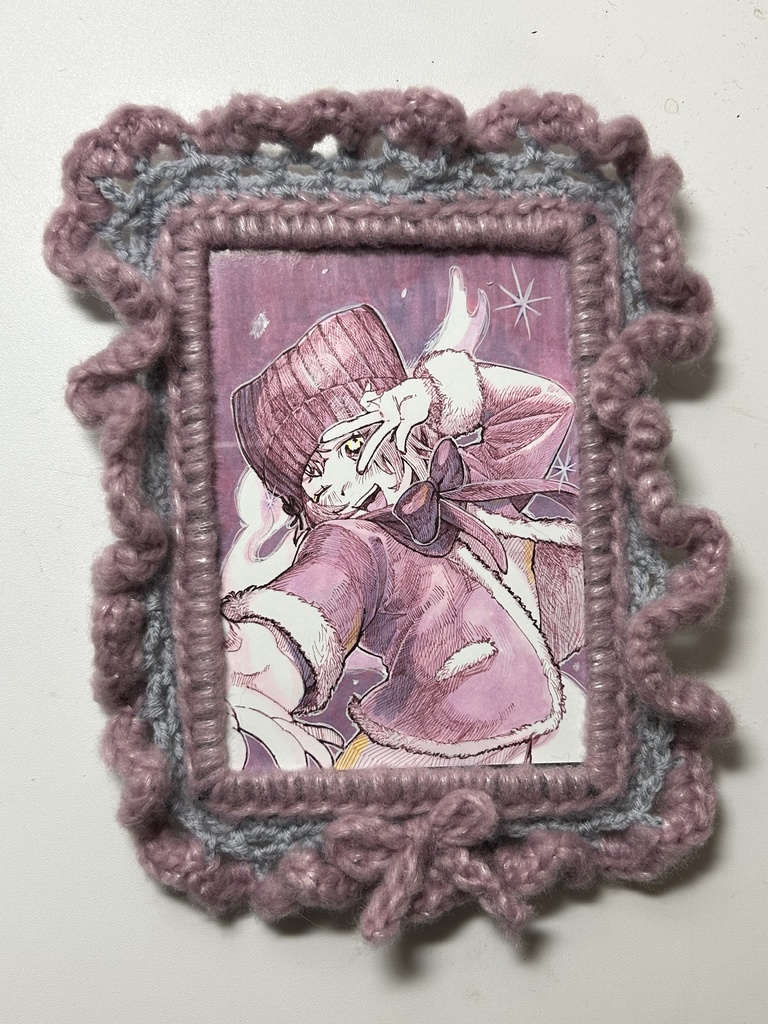 【イラスト原画】ピース！【手編み額縁】