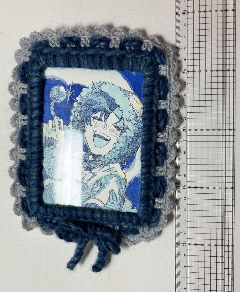 【イラスト原画】待って!【手編み額縁】