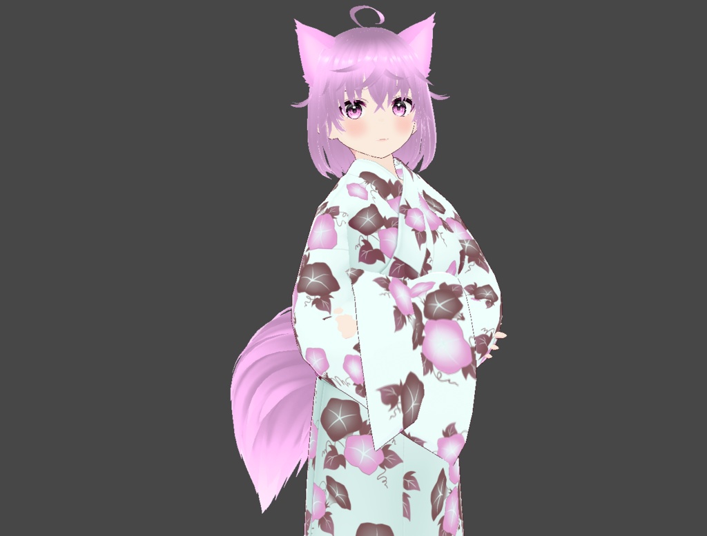 3Dモデル、キツネ耳の女の子