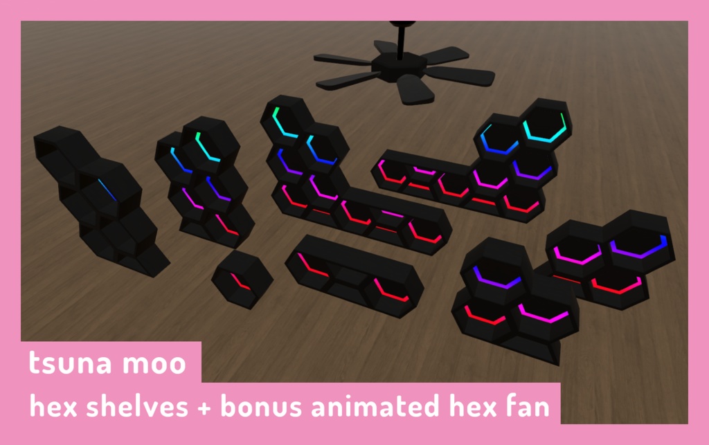 Hex Shelves Pack 2 with AudioLink Support (六角形の棚)