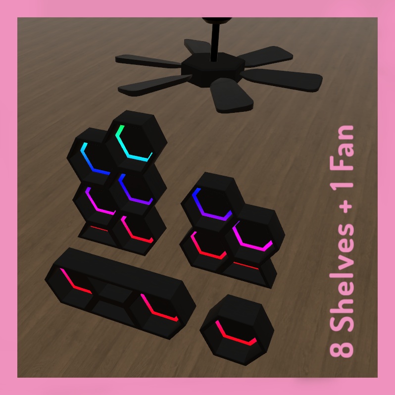 Hex Shelves Pack 2 with AudioLink Support (六角形の棚)