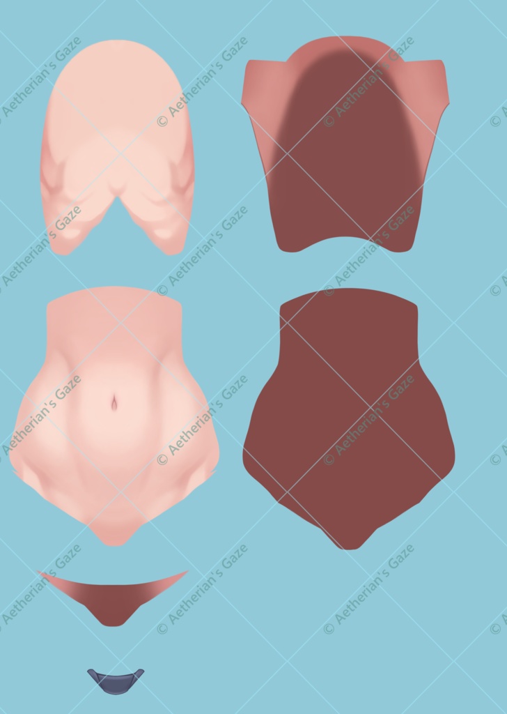vtuber model body base for live 2d /psd file