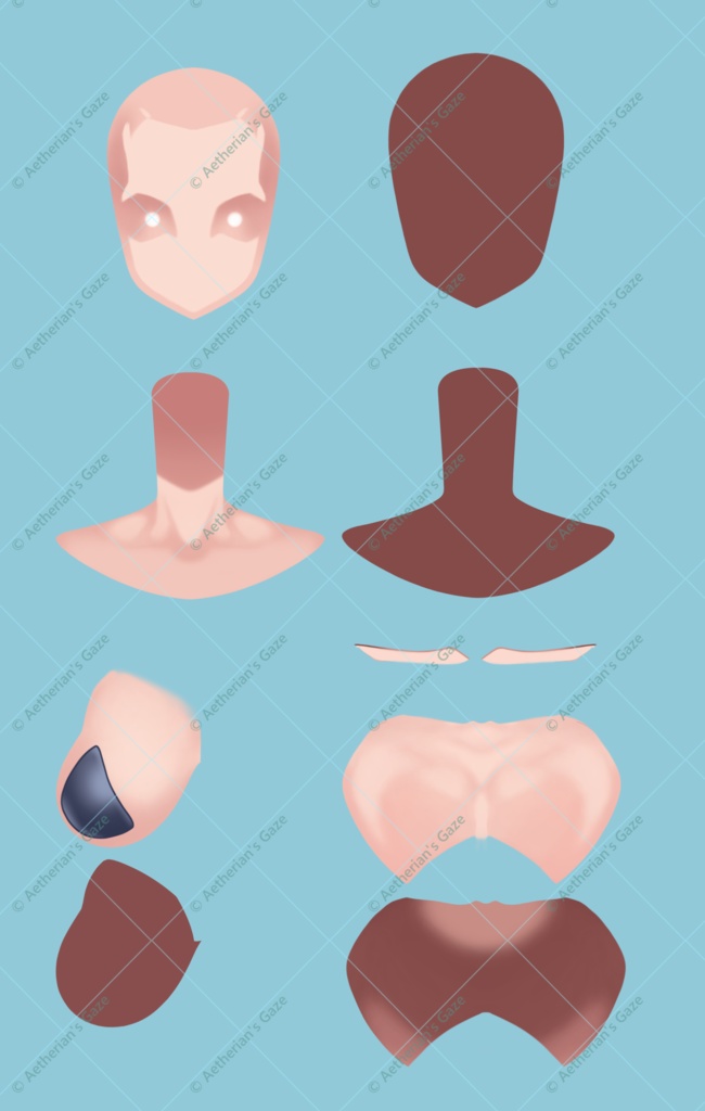 vtuber model body base for live 2d /psd file