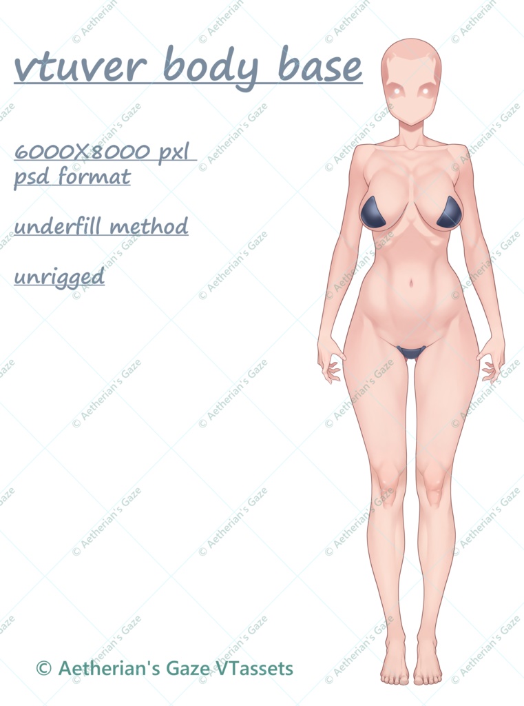 vtuber model body base for live 2d /psd file 
