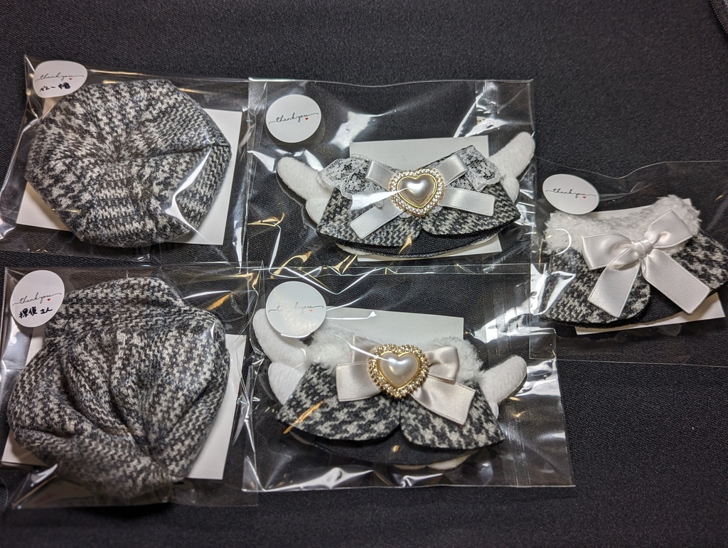 チェック柄ケープ&帽子