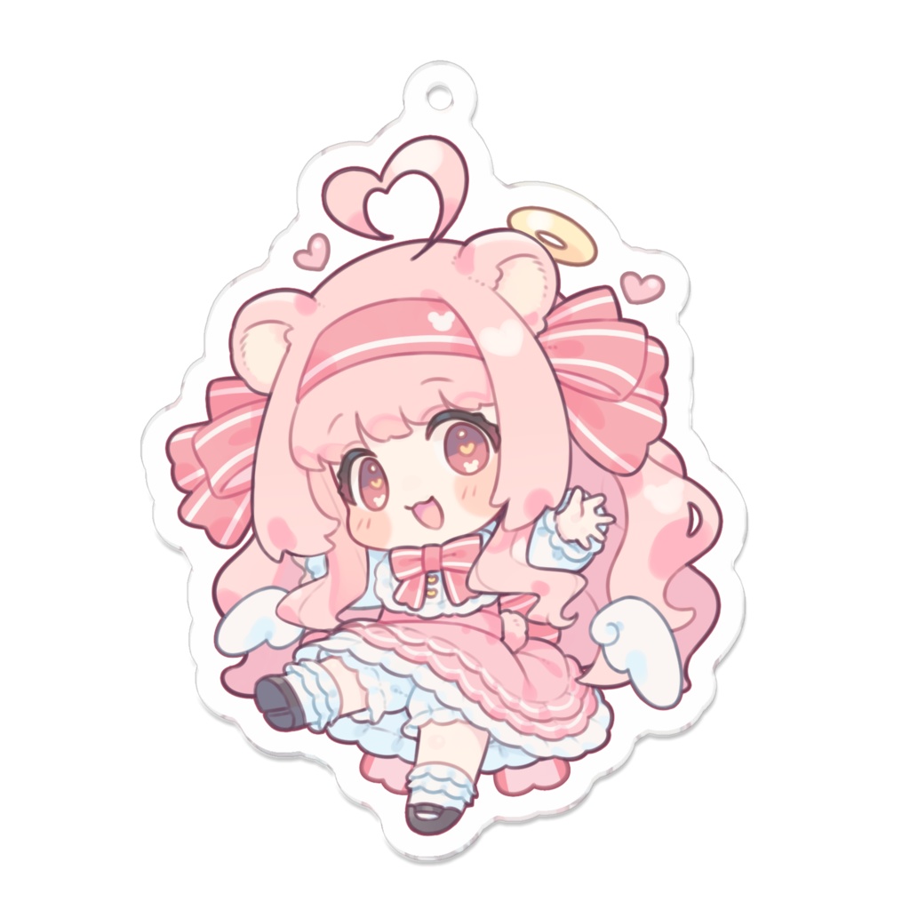 アクリルキーホルダー日色くま（天使Ver）