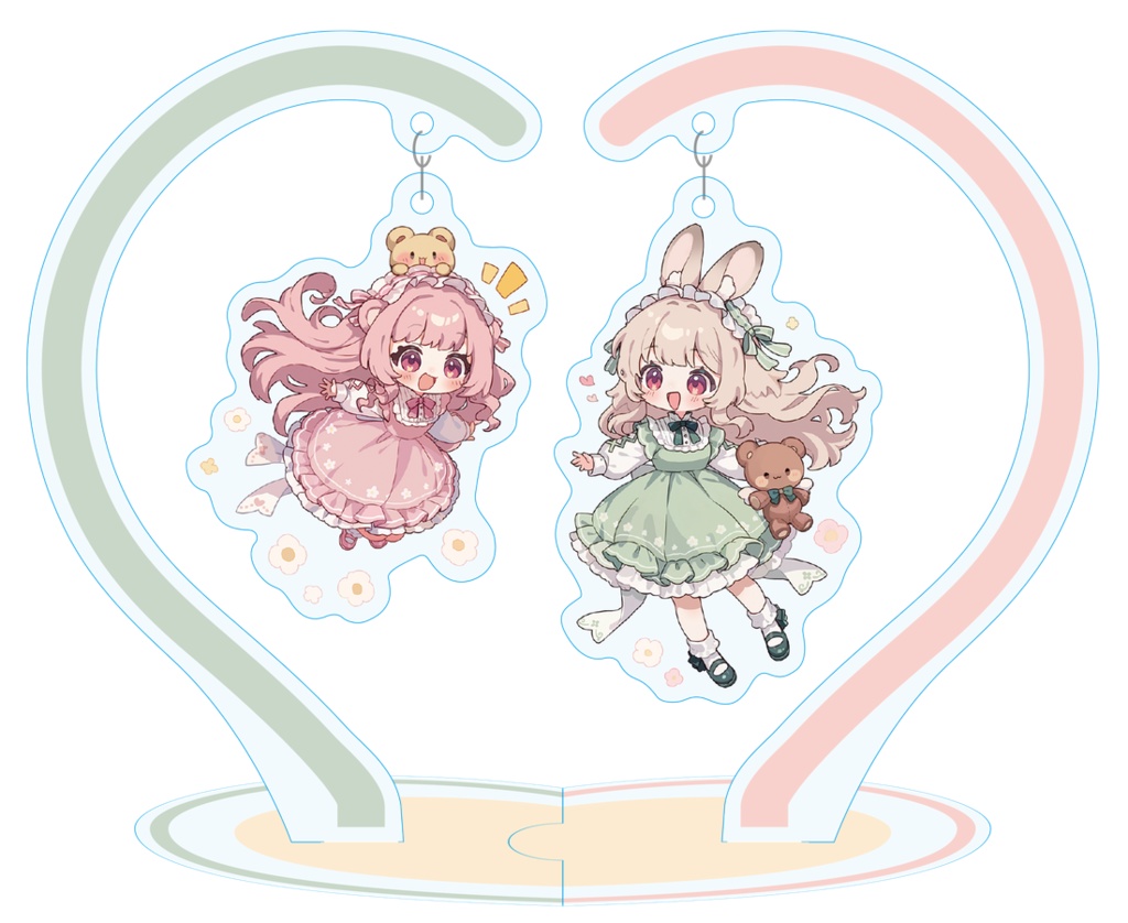 つながる!ぶらさがりうさ叉ママ♡日色くまアクリルスタンドセット