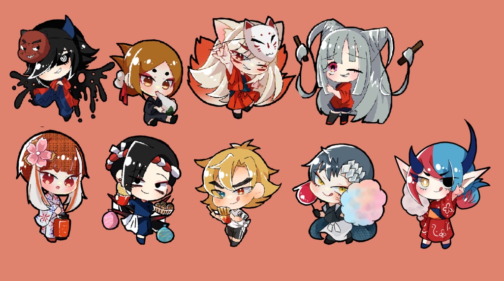 【わざいの】島根八十神山田侍衆 夏祭りエディション シールセット