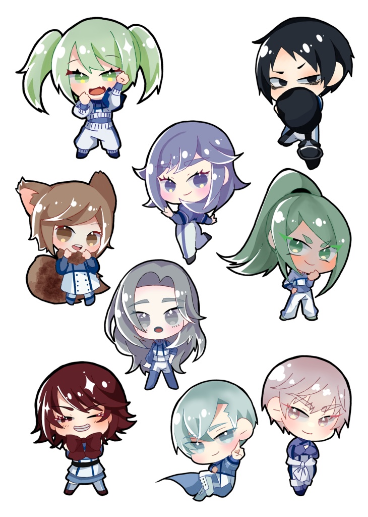 【わざいの】札幌伝心ポーラベアーズ 通常ミニキャラシールセット