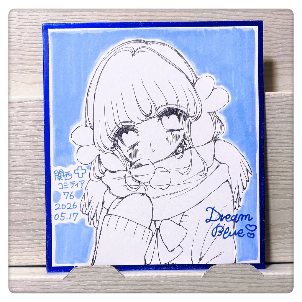 ふゆこ ドローイング色紙
