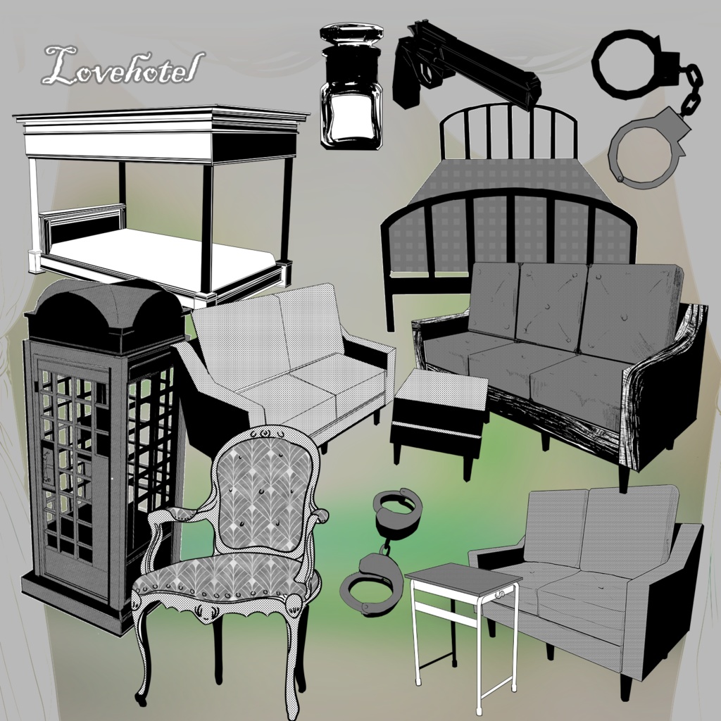 【ココフォリア素材】 探索ポップ ラブホテル