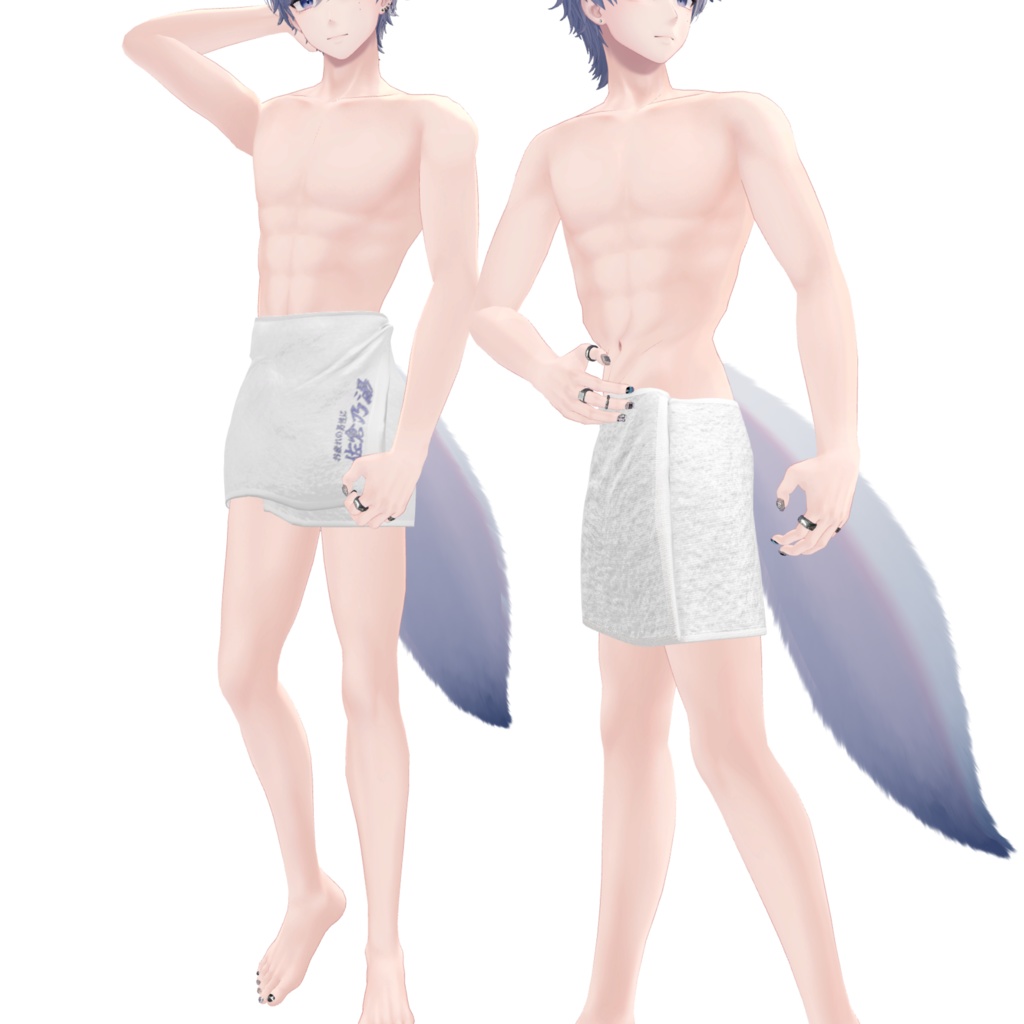 複数アバター対応 男性用インナー付き腰巻タオル