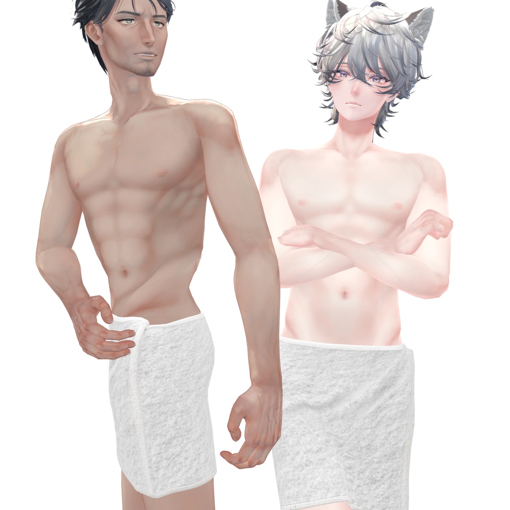 複数アバター対応 男性用インナー付き腰巻タオル