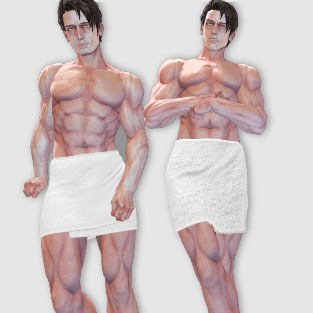 複数アバター対応 男性用インナー付き腰巻タオル