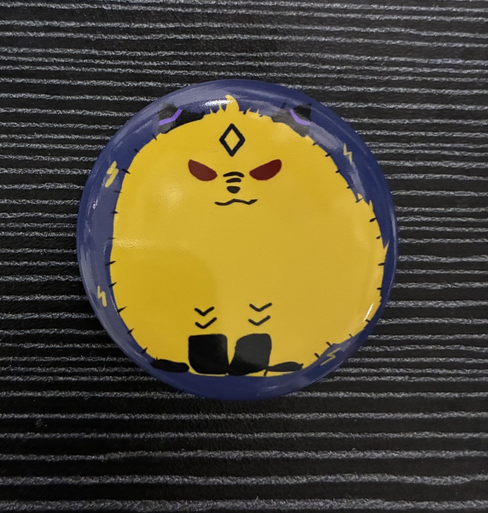 パチパチ毛玉缶バッジ