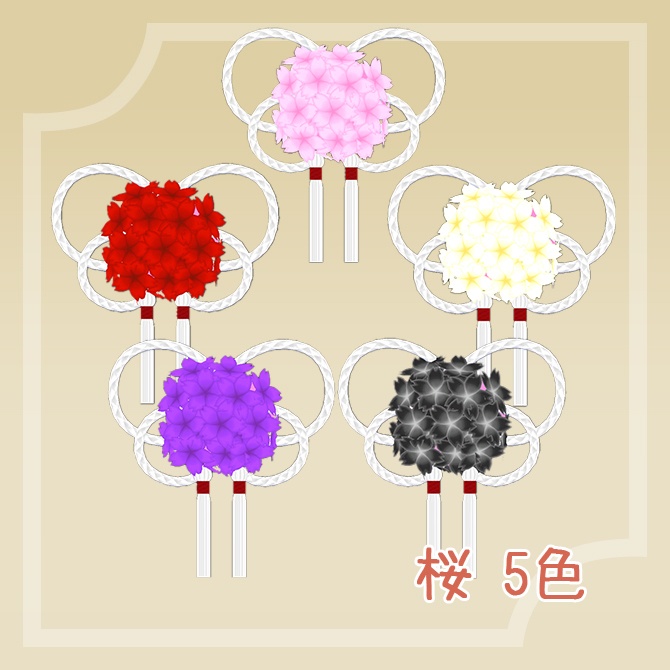 花びら舞う桜の髪飾りセット