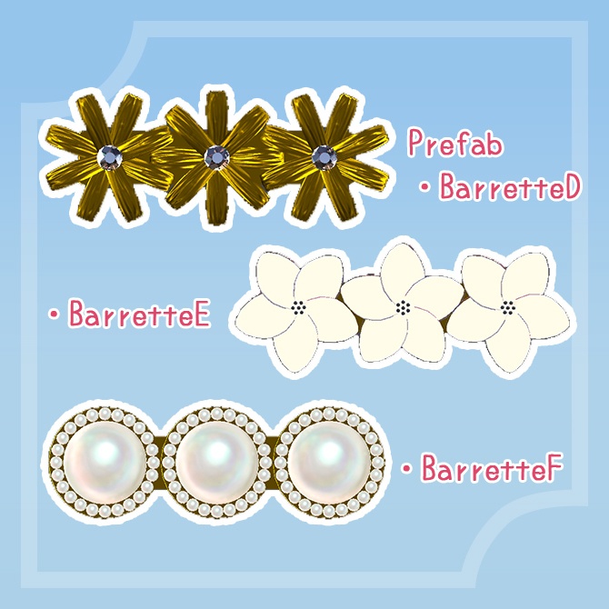 花のバレッタセット/ばら売り