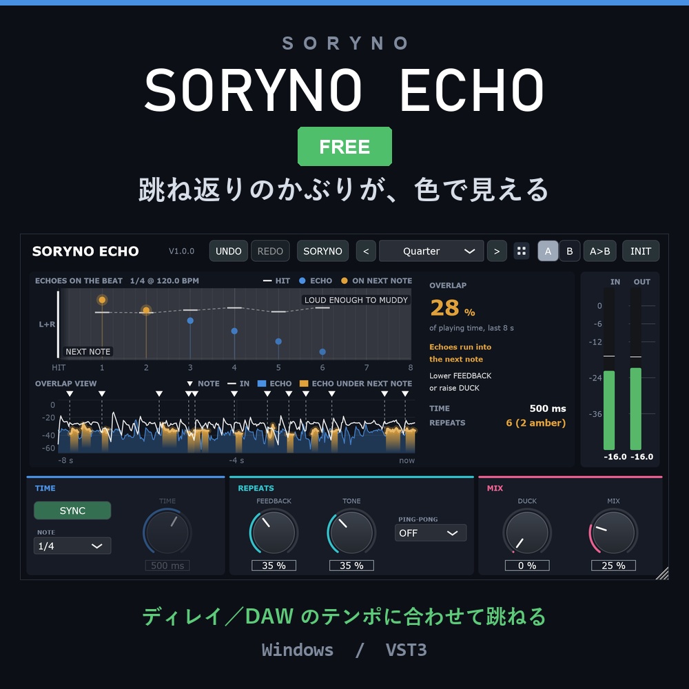 SORYNO ECHO - Delay [VST3 / Windows]