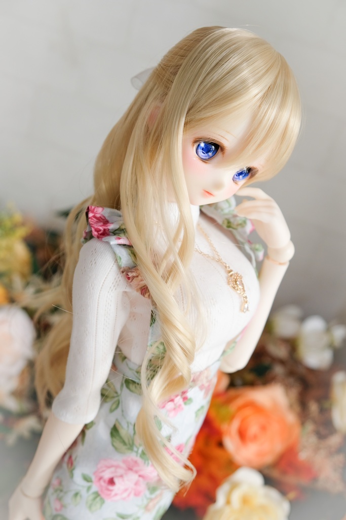 *砂海* ドール用ウィッグ - ハーフアップロング(ゴールド&ミルクゴールド)