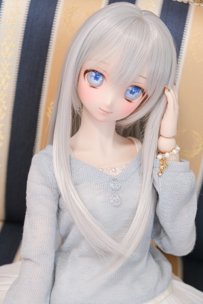 *砂海* ドール用ウィッグ - ナチュラルロング (シルバー&ゴールド&ホワイトゴールド&ダークブラウン)