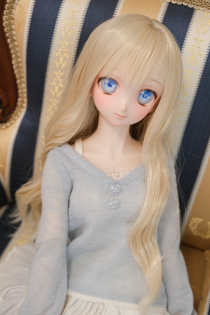 *砂海* ドール用ウィッグ - ウェーブロング (シルバー&ゴールド&ダークブラウン)