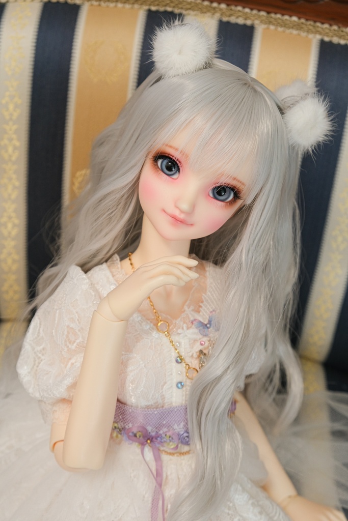 *砂海* ドール用ウィッグ - ウェーブロング (シルバー&ゴールド&ダークブラウン)