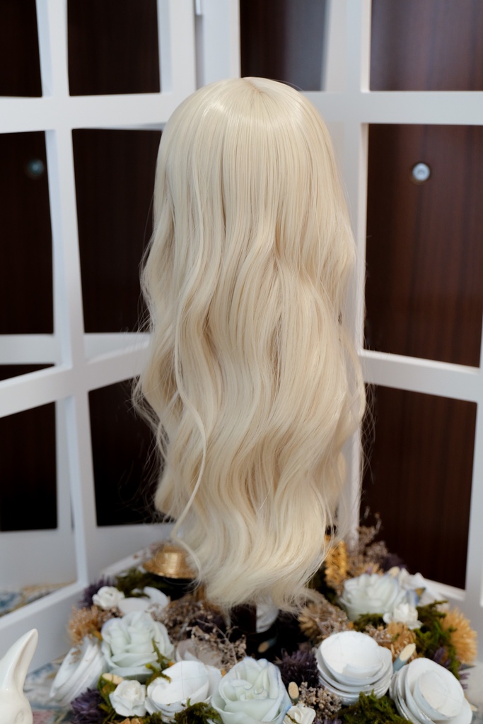 *砂海* ドール用ウィッグ - ウェーブロング (シルバー&ゴールド&ダークブラウン)