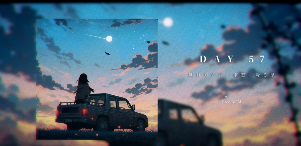 DAY 58 明け方の月、車窓に降る星