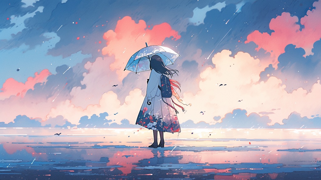 DAY204 雨傘に雫。