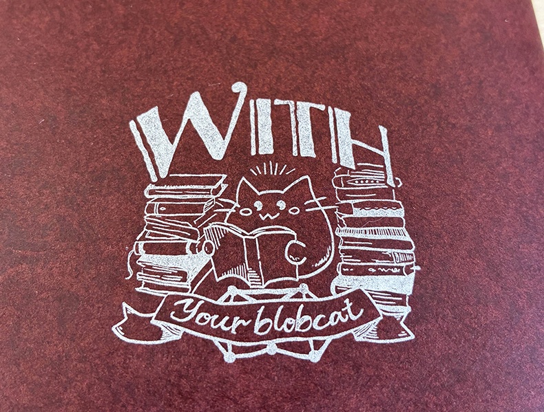 blobcatと読書セット:ブックカバー+しおり