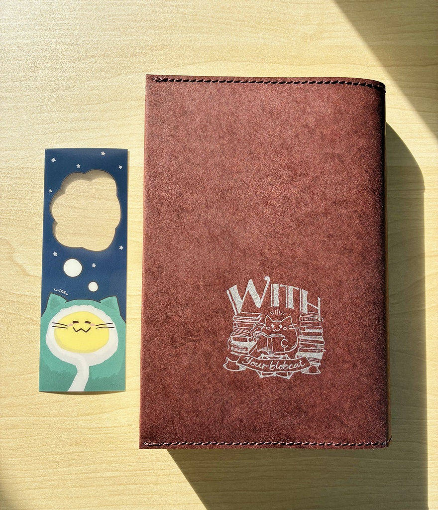 blobcatと読書セット:ブックカバー+しおり