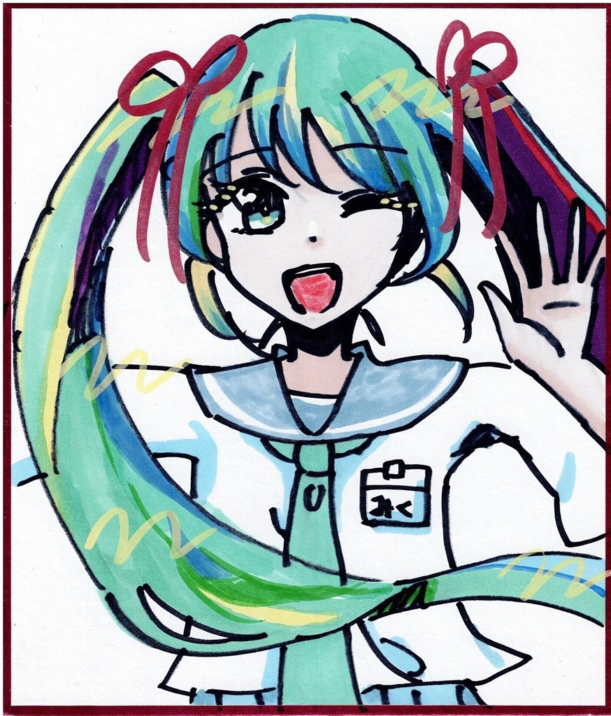 色紙原画大「初音ミクver.2」