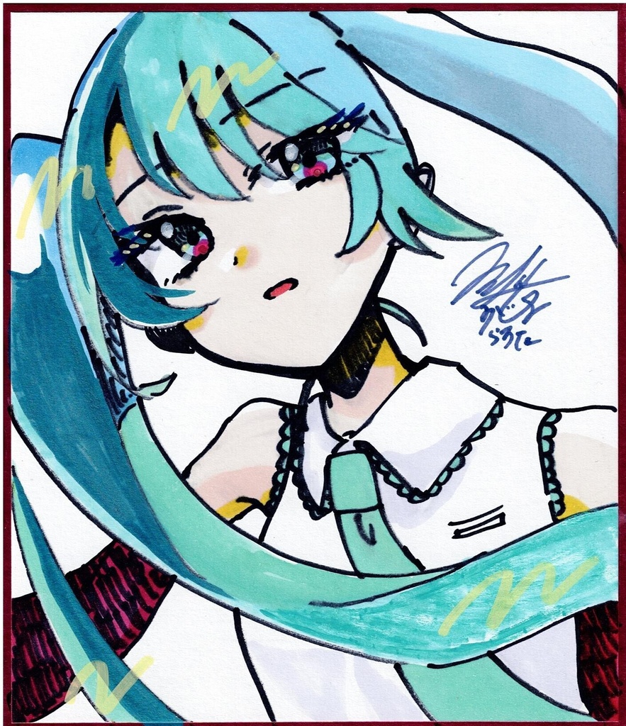 色紙原画大「初音ミクver.3」