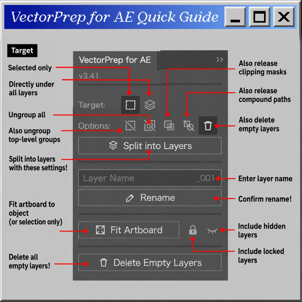 VectorPrep for AE(Illustrator用エクステンション パネル)