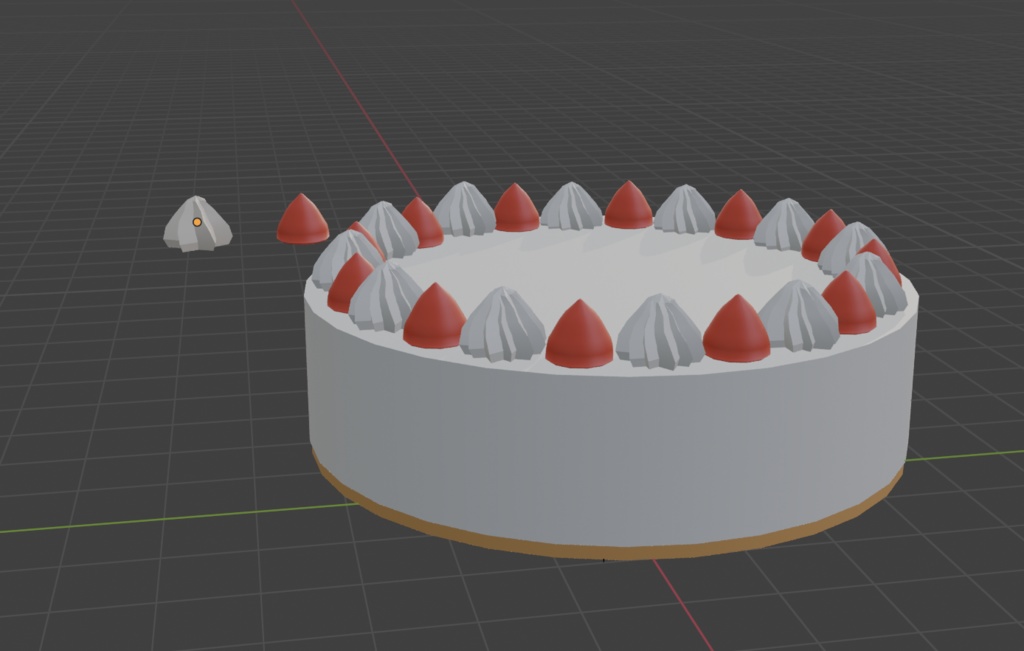 Blender ホイップ&ケーキモデル 自由にデコレーション ミドルポリ