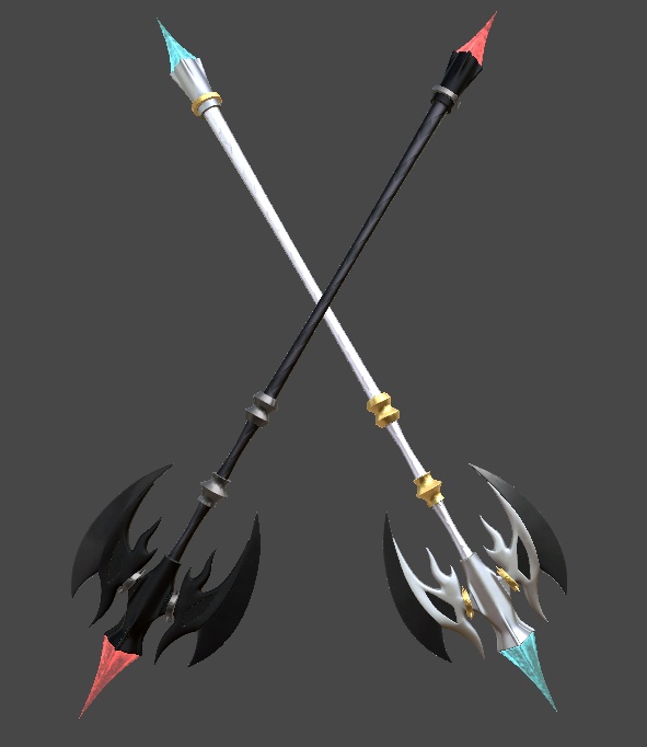 Black and White Battle Axe / Vrchat Asset