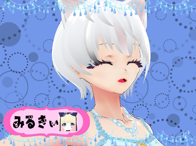 白ねこ耳 ショートヘア キュート 3Dモデル